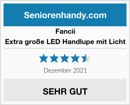 Fancii Extra große LED Handlupe mit Licht Test